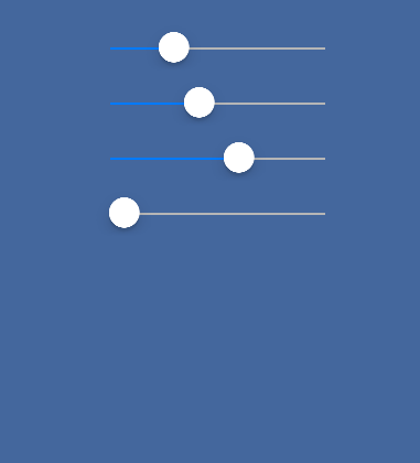 iOS-UI-创建3个UISlider-分别设置划过区域的颜⾊分别为红,黄,蓝-通过控制三个slider改变self.view的背景颜⾊